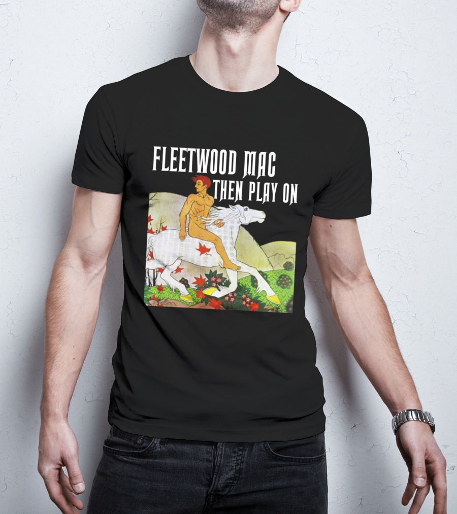 Fw 22 Male Figure Riding White Horse With Autumn Leaves T-Shirt