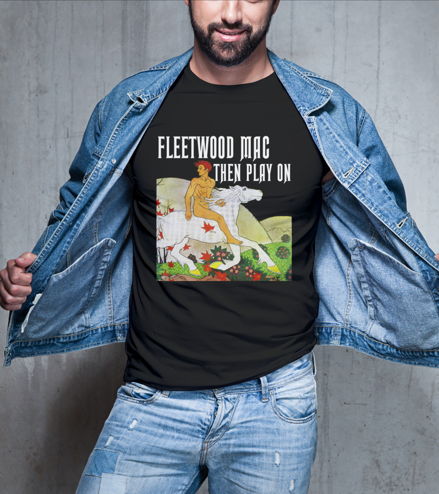 Fw 22 Male Figure Riding White Horse With Autumn Leaves T-Shirt