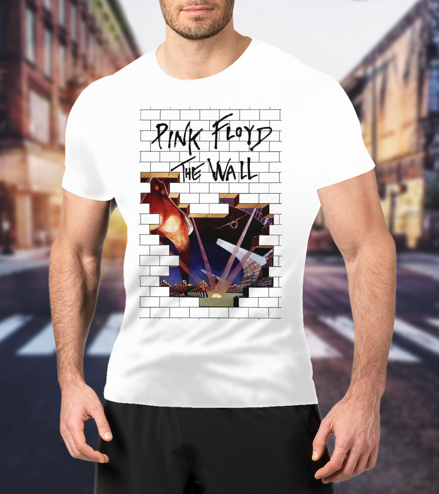 Pink Floyd The Wall Album Art Brick Wall Concert Lights T-Shirt