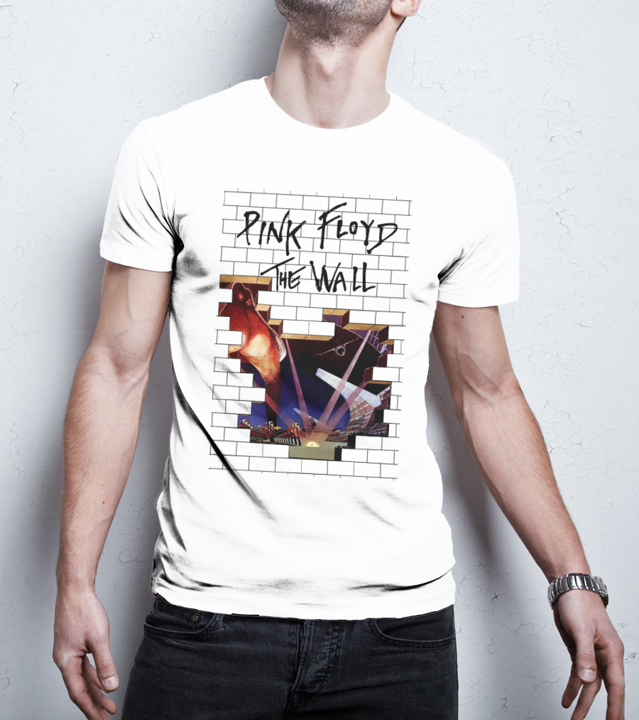 Pink Floyd The Wall Album Art Brick Wall Concert Lights T-Shirt