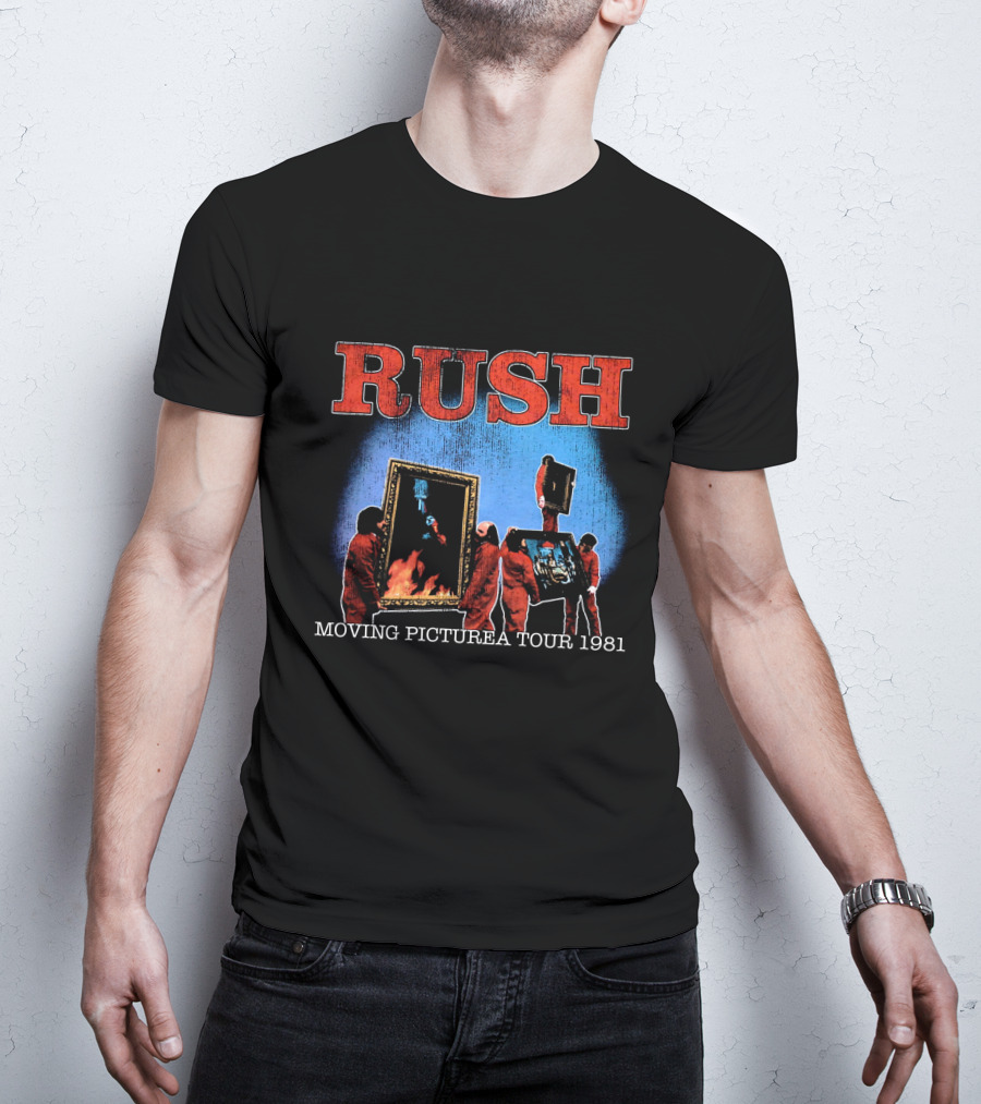 Rush Moving Pictures Tour 1981 Album Cover Design Red Jumpsuits T-Shirt