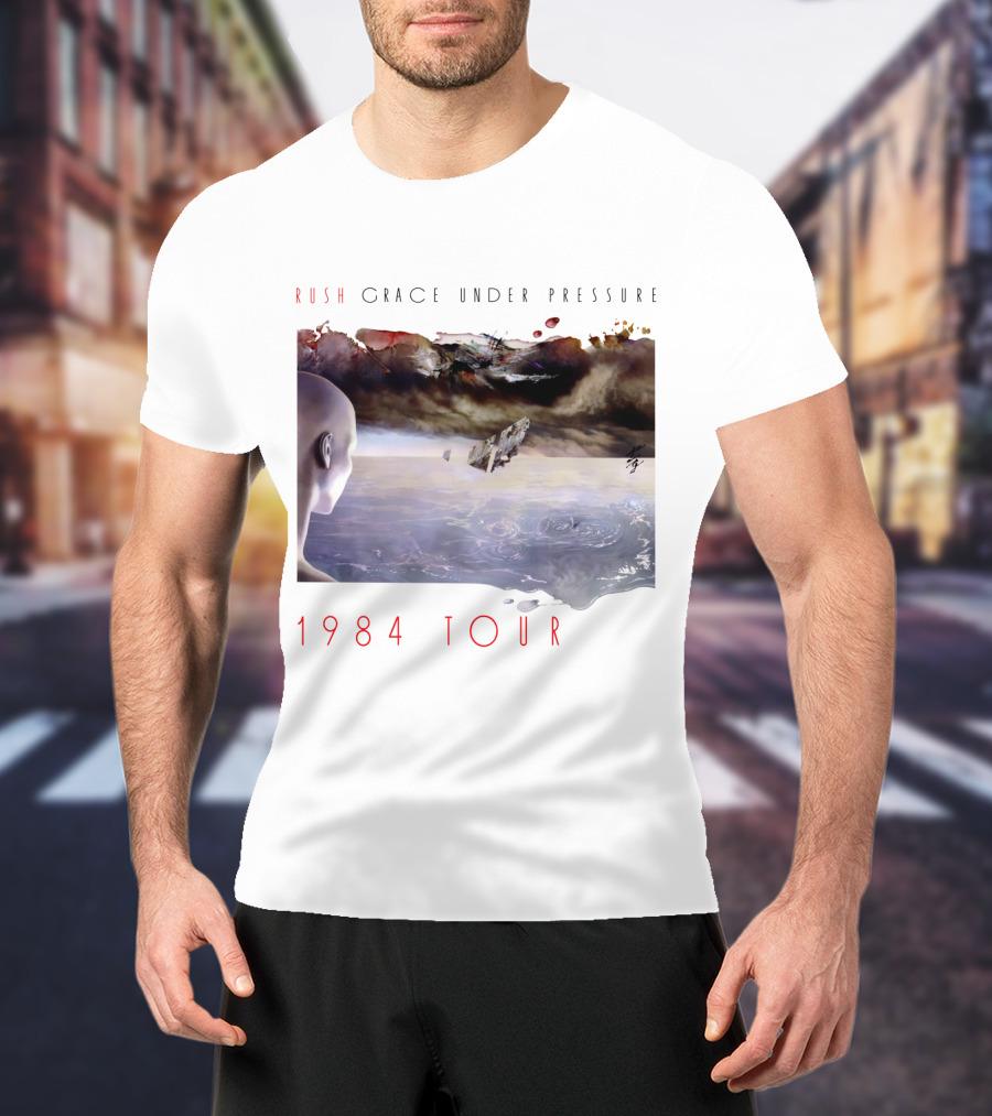 Rush Grace Under Pressure 1984 Tour Live Artwork T-Shirt