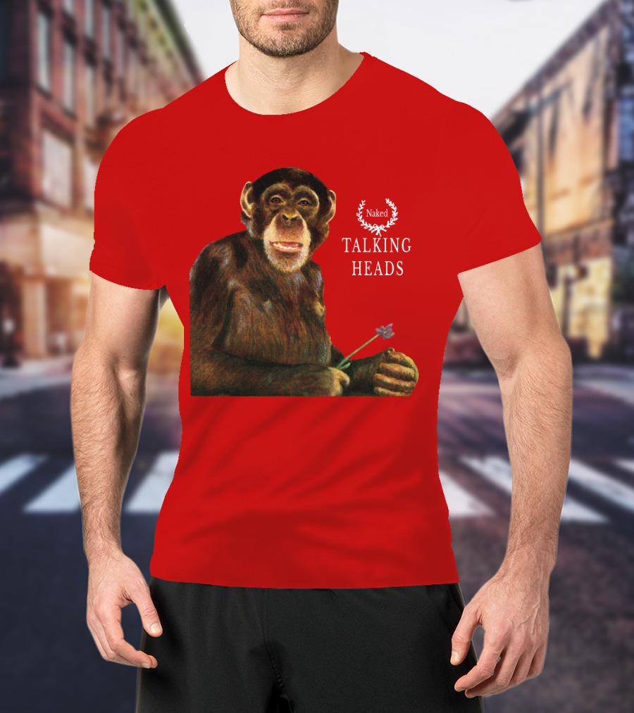 Naked Talking Heads Nothing But Flowers Monkey Holding Flower T-Shirt
