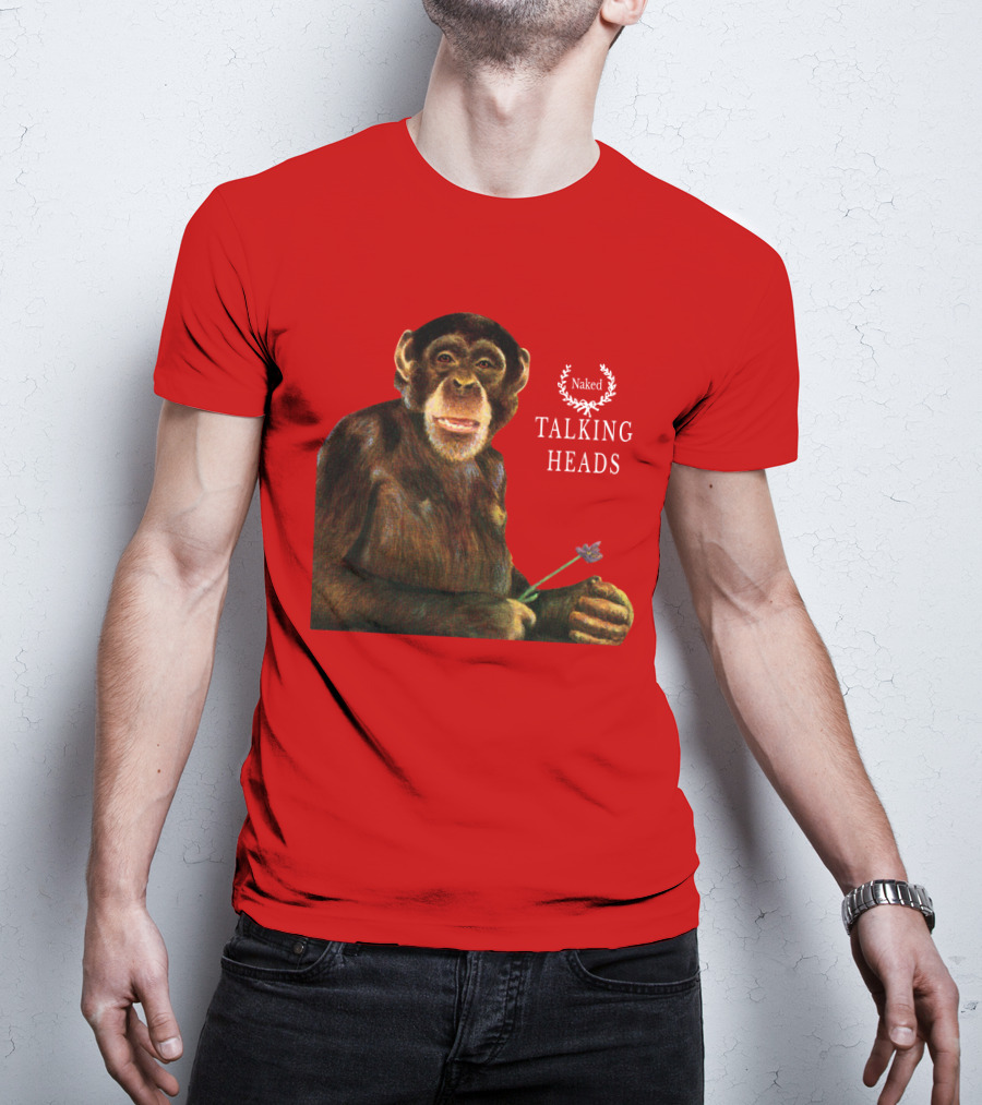 Naked Talking Heads Nothing But Flowers Monkey Holding Flower T-Shirt