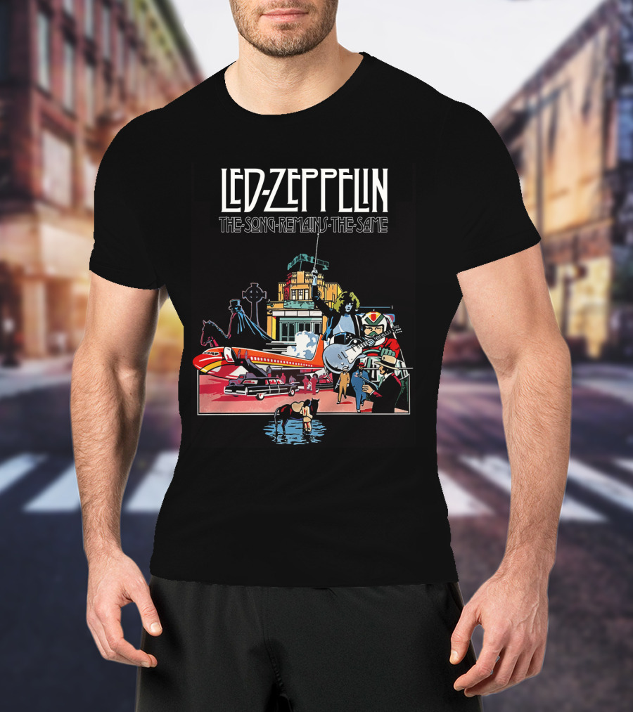 Lz 23 Lodztown Urban Scene With Horses Airplane And Architecture T-Shirt