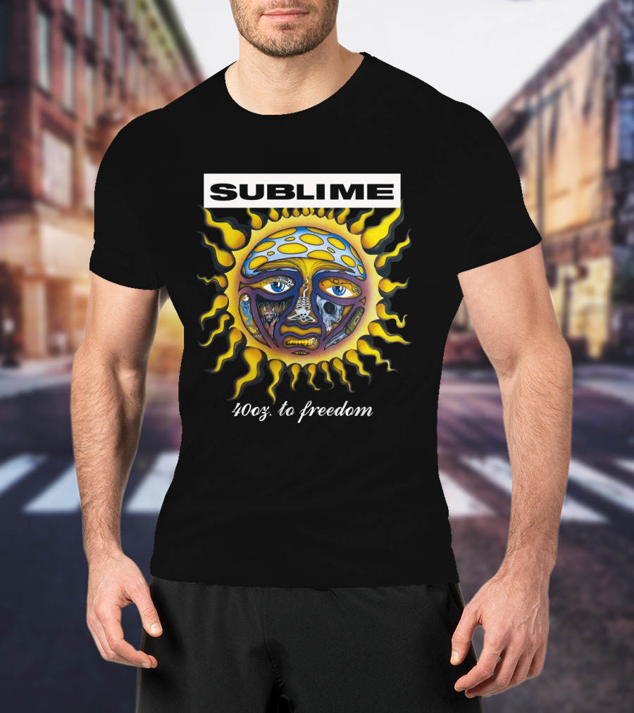 Sublime 40Oz. To Freedom Sun Face Art T-Shirt