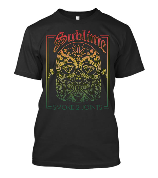 Sublime Smoke 2 Joints Day Of The Dead Skull T-Shirt