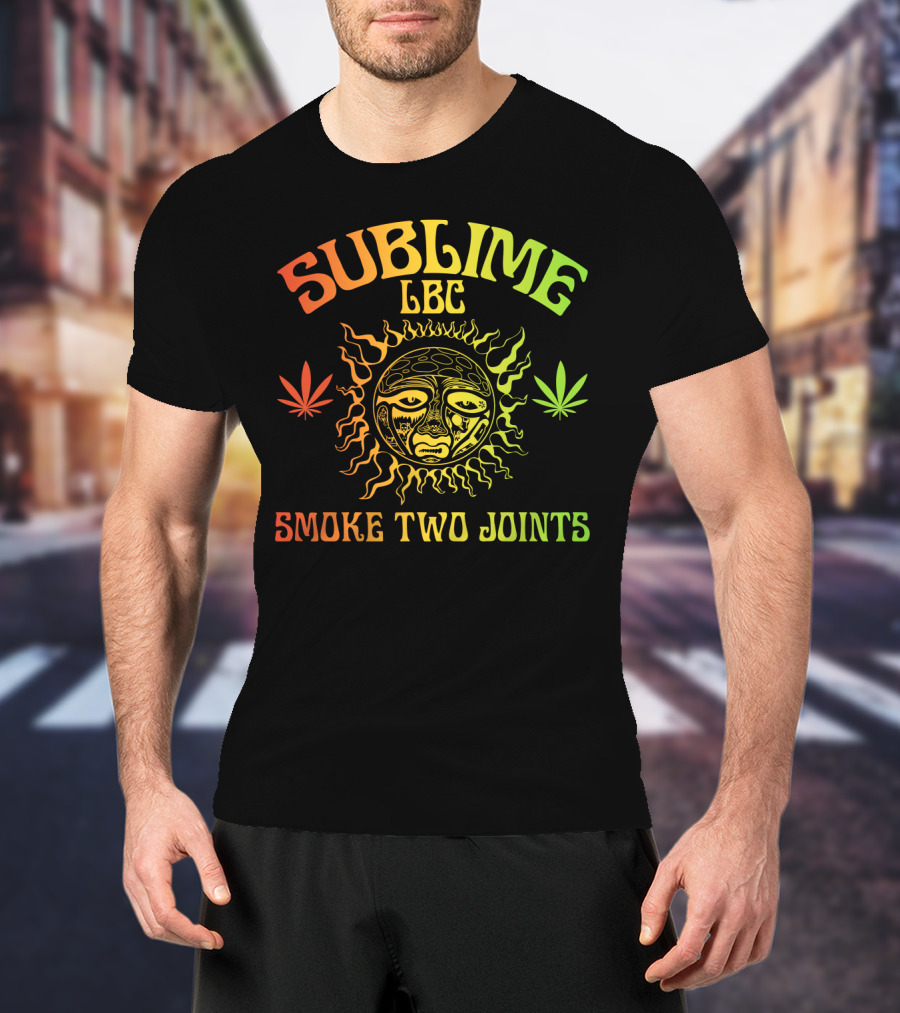 Sublime Lbc Smoke Two Joints Sun And Leaves T-Shirt