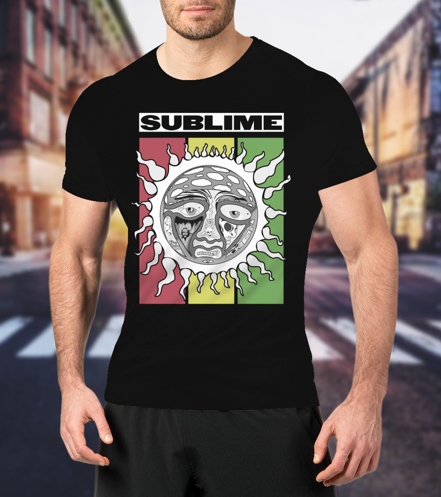 Sublime Sunface With Red Yellow Green T-Shirt