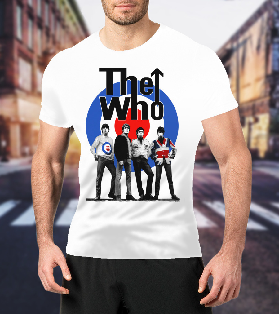 The Who Band Members With British Mod Target T-Shirt