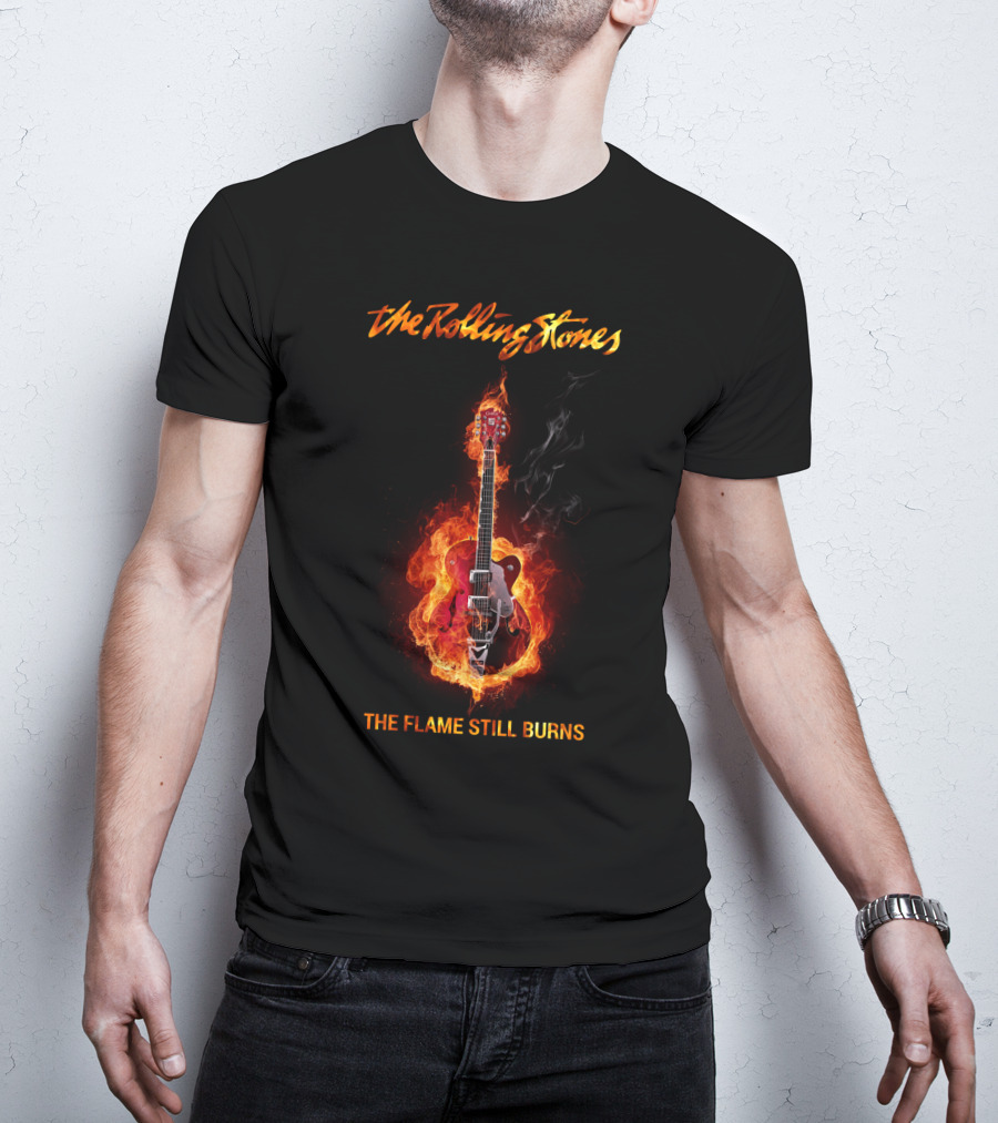 The Rolling Stones The Flame Still Burns Fiery Guitar T-Shirt