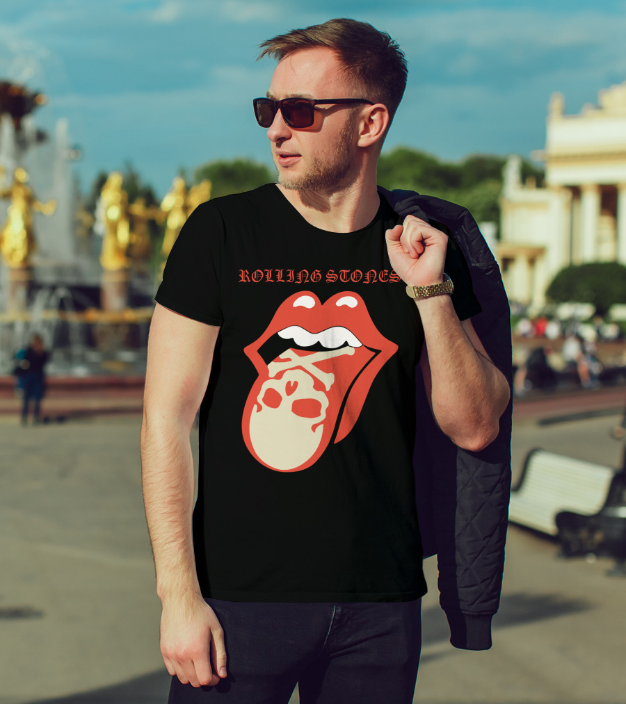 Rolling Stones Tongue With Skull T-Shirt