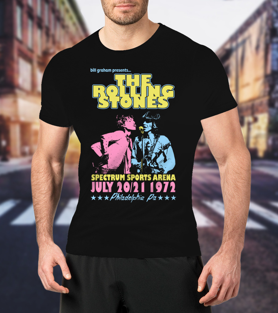 Bill Graham Presents The Rolling Stones Spectrum Sports Arena July 20 21 1972 Philadelphia Pa T-Shirt