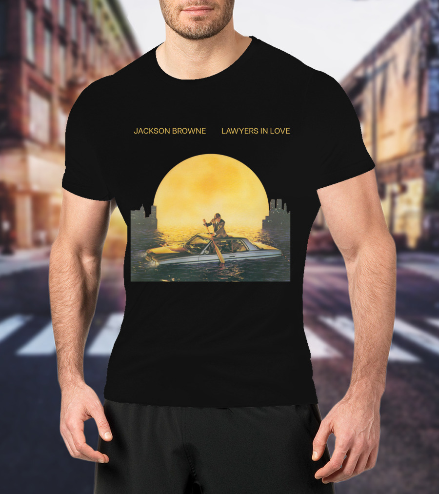 Jackson Browne Lawyers In Love Car And Moon Scene T-Shirt