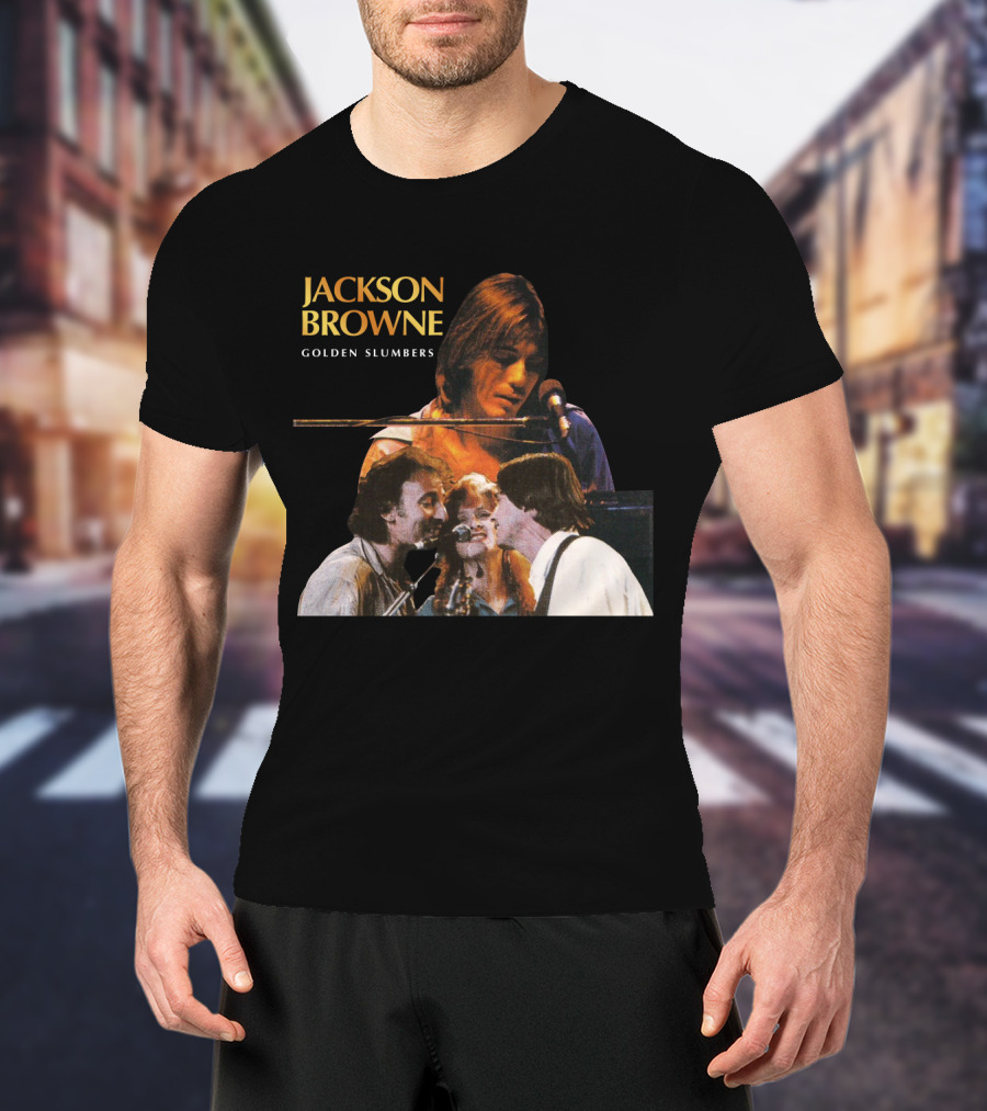 Jackson Browne Golden Slumbers Live Performance Collage T-Shirt