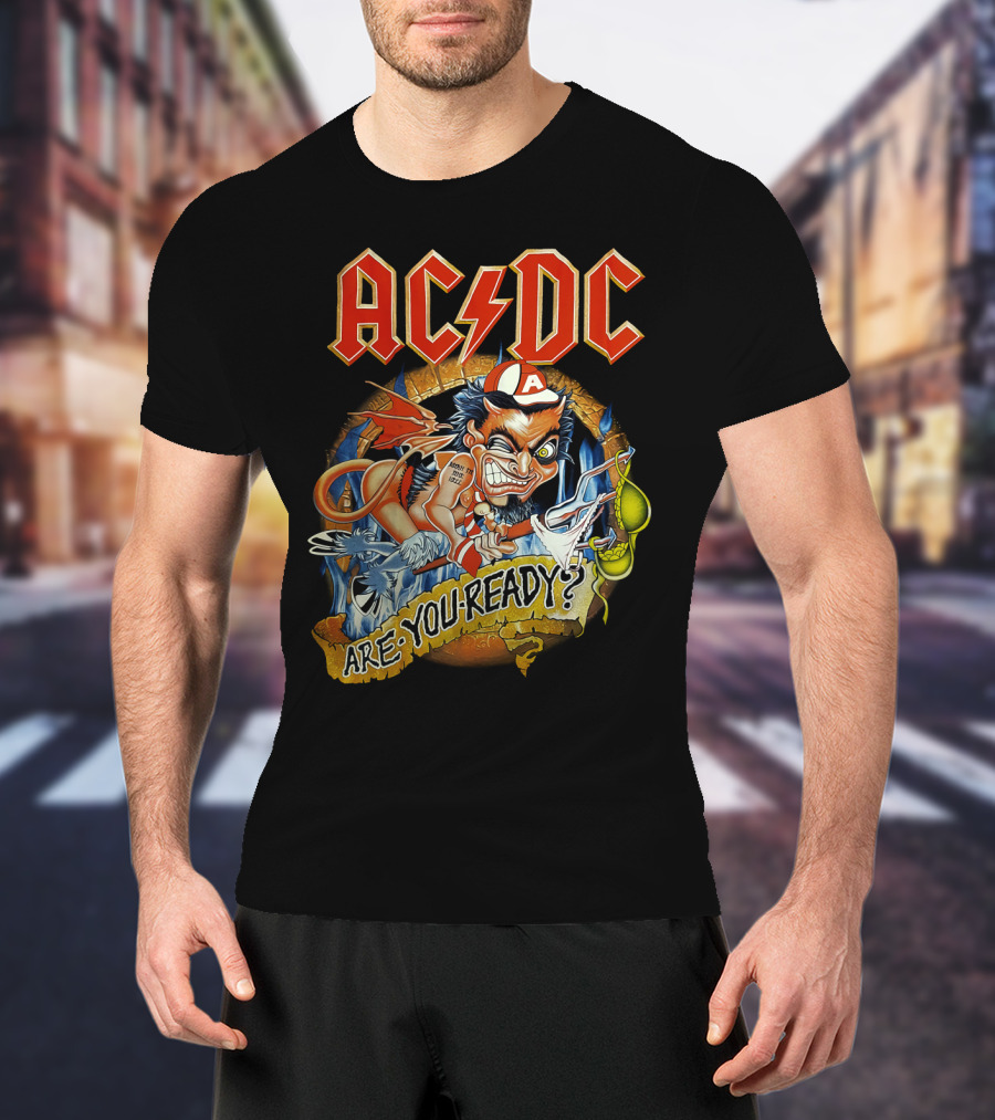 Acdc Are You Ready? Mailed Comic Character T-Shirt