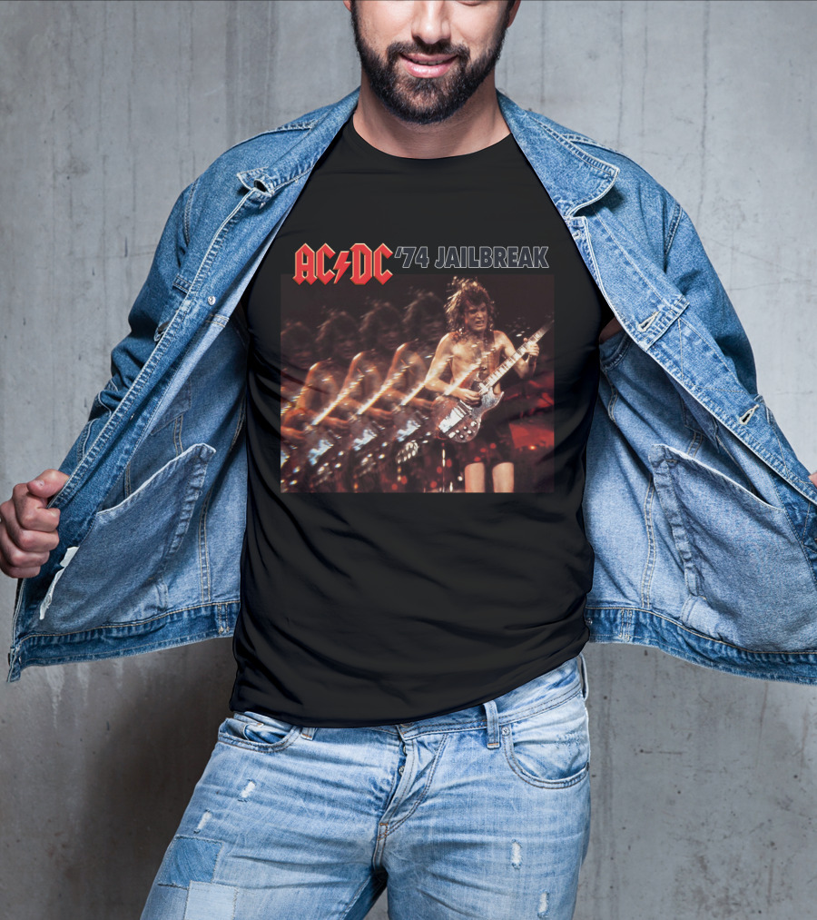 Acdc '74 Jailbreak Angus Young Concert T-Shirt