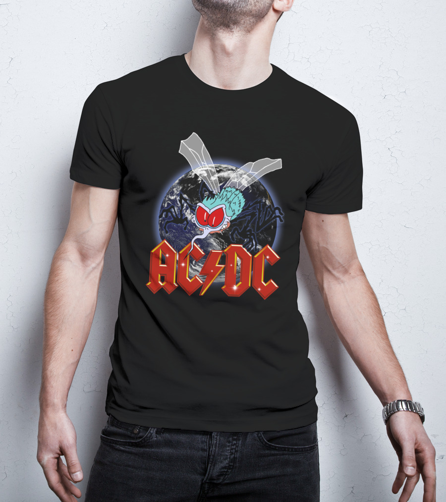 Acdc Space Fly Earth Lightning Bolt T-Shirt