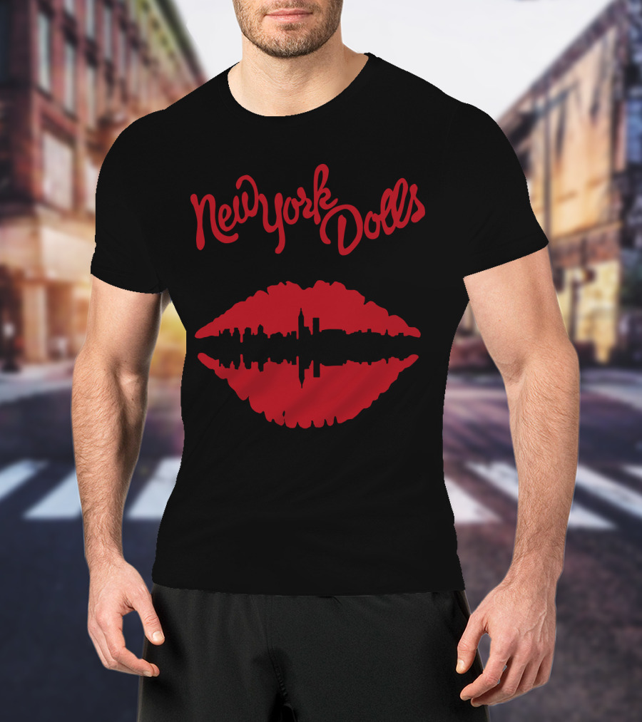 New York Dolls Red Lips Skyline Nyd T-Shirt