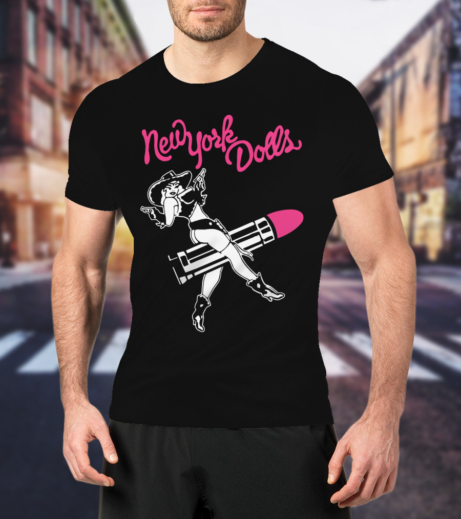 New York Dolls Cowgirl On Lipstick Rocket T-Shirt