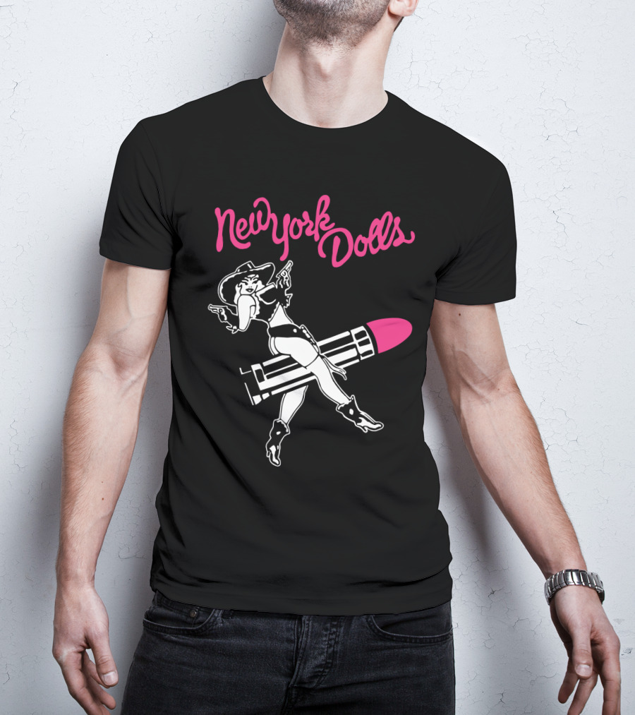 New York Dolls Cowgirl On Lipstick Rocket T-Shirt