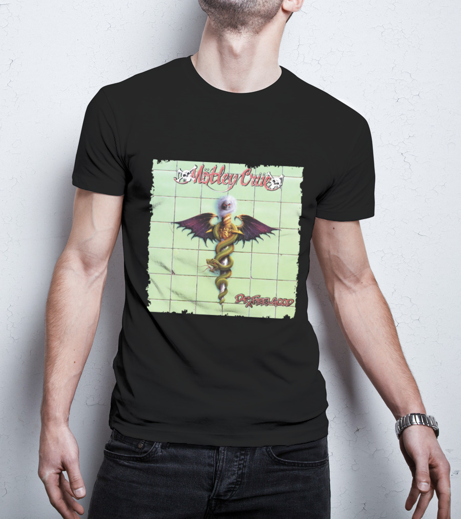 Mötley Crüe Dr. Feelgood Winged Caduceus Snake T-Shirt