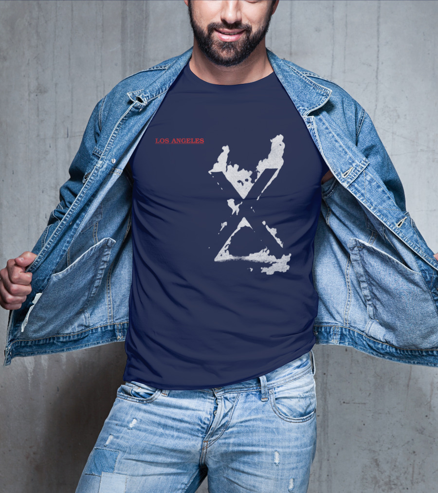 X Los Angeles Vintage Style Black T-Shirt