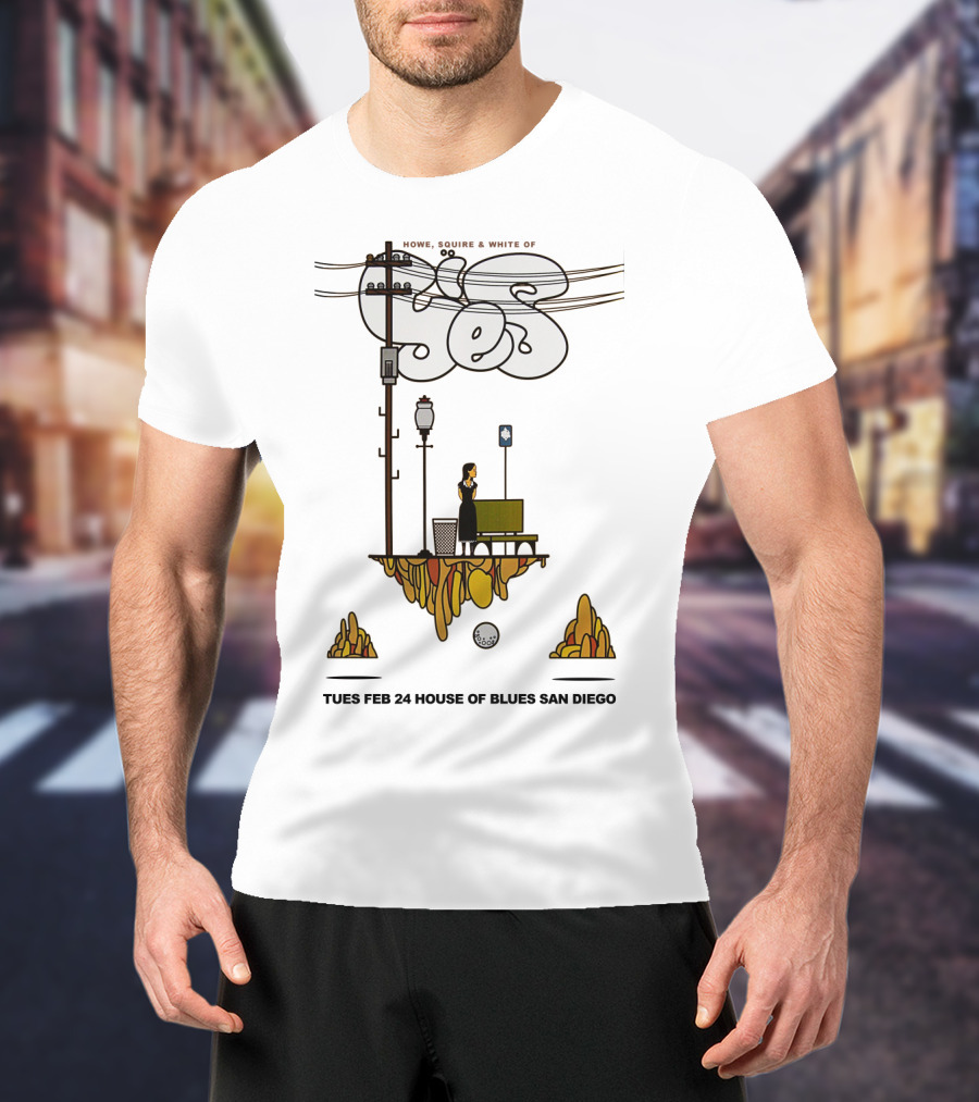 Howe Squire White Of Yes Tues Feb 24 House Of Blues San Diego T-Shirt