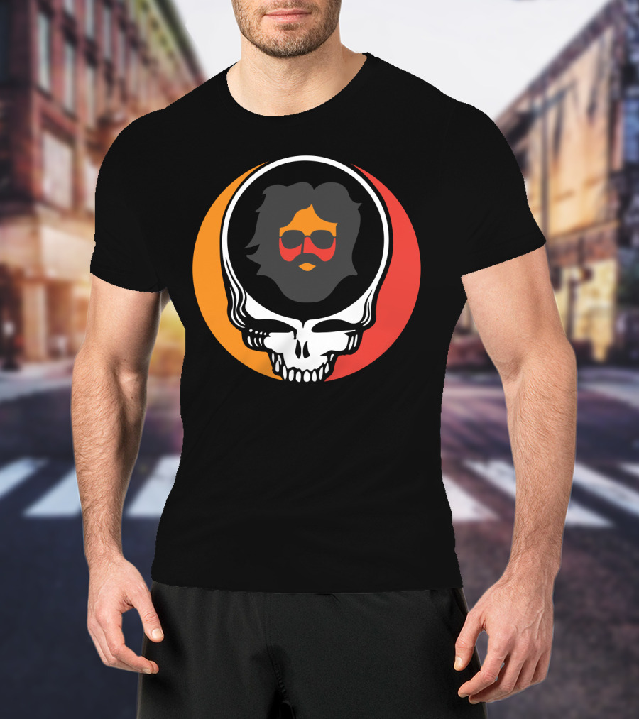 Grateful Dead Skull With Sunglasses And Sunset Colors T-Shirt