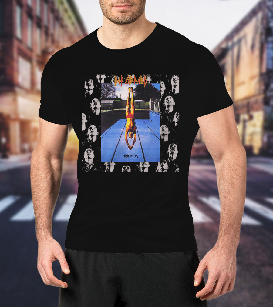 Def Leppard High 'N' Dry Diving Board Collage T-Shirt