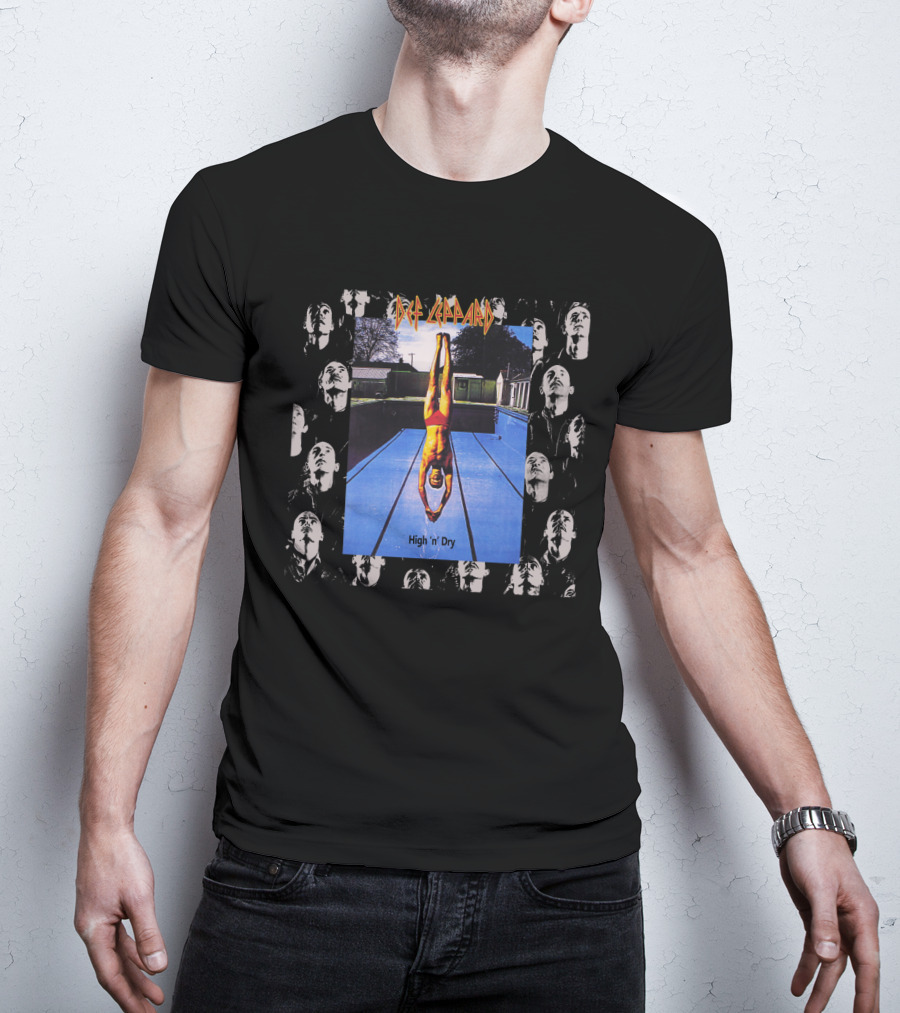 Def Leppard High 'N' Dry Diving Board Collage T-Shirt