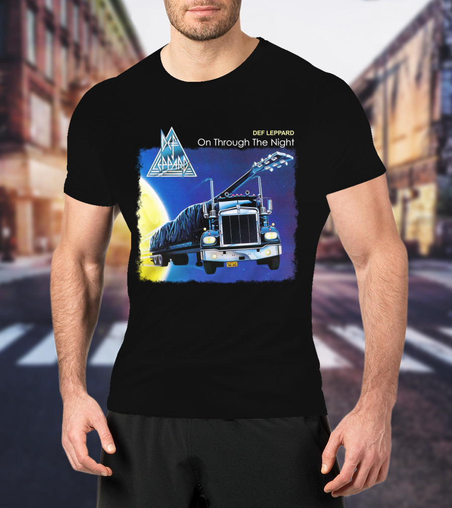 Def Leppard On Through The Night Truck And Moon T-Shirt
