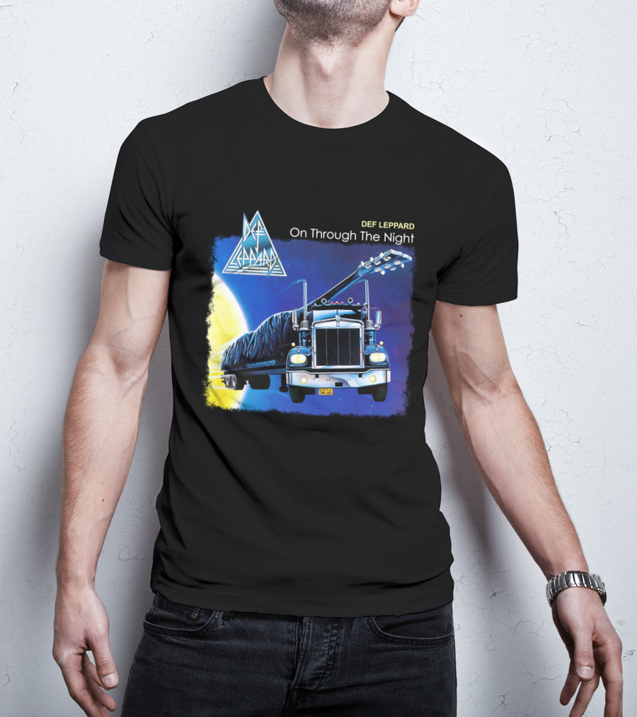 Def Leppard On Through The Night Truck And Moon T-Shirt