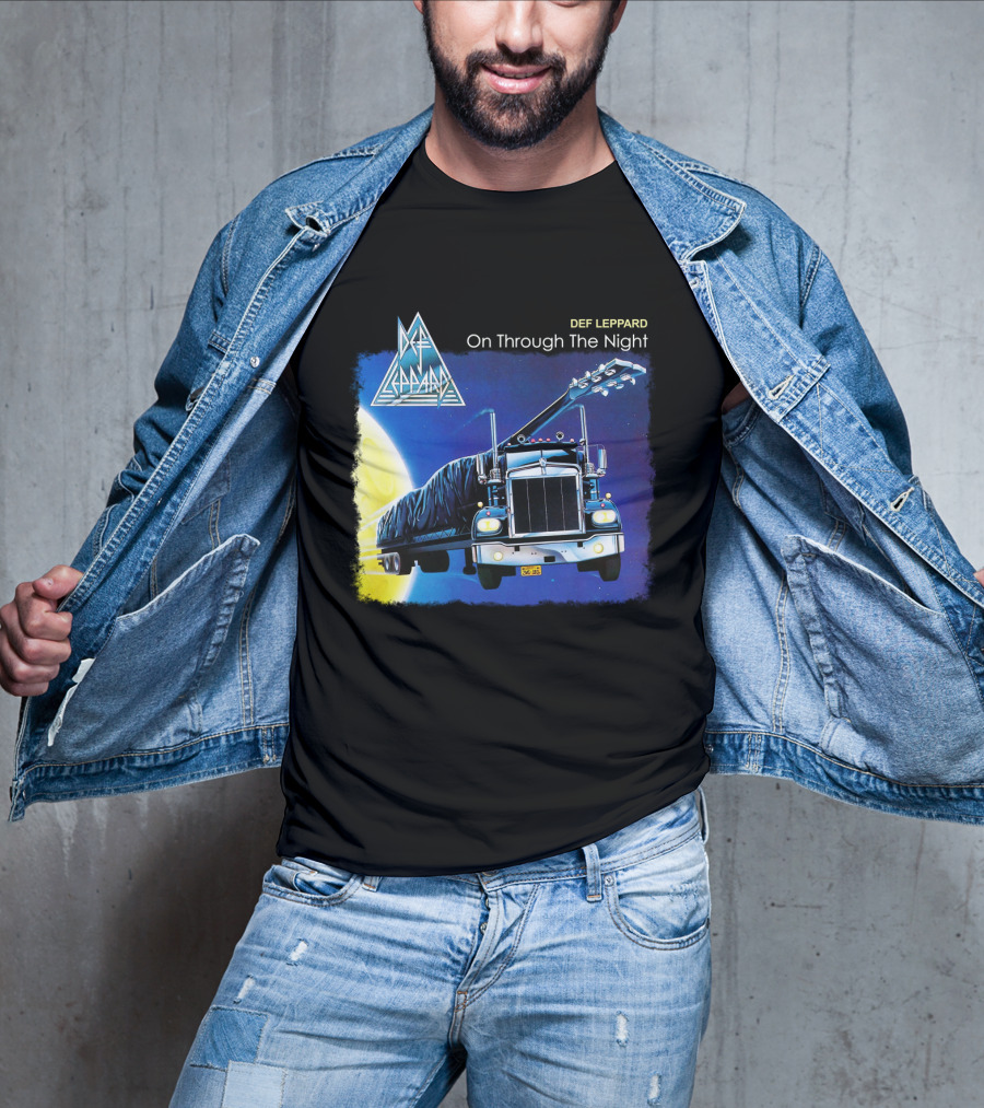 Def Leppard On Through The Night Truck And Moon T-Shirt