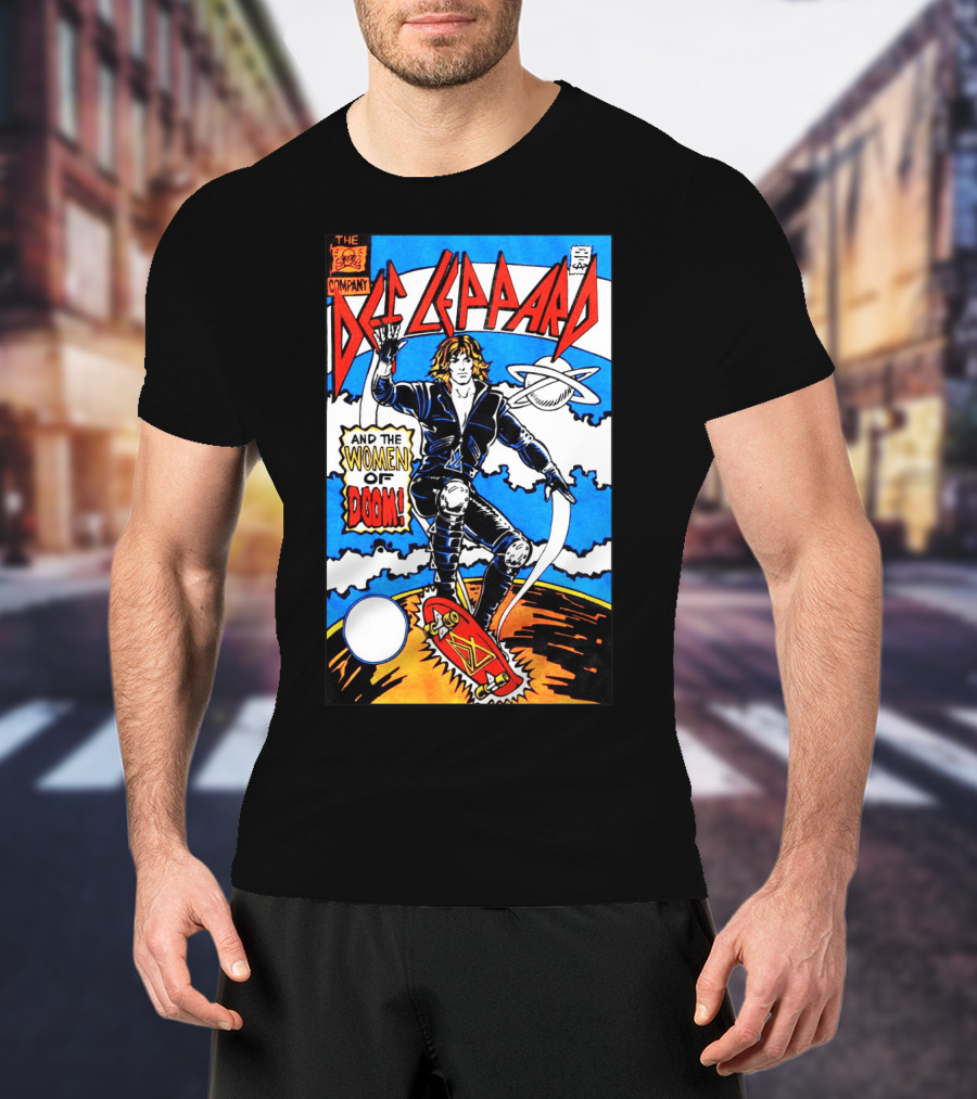 Def Leppard And The Women Of Doom Comic Style Artwork T-Shirt