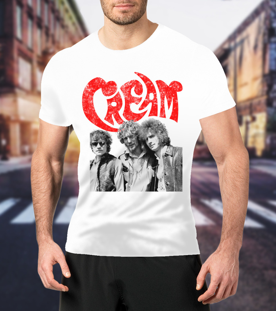Cream Retro Band Photo Red T-Shirt