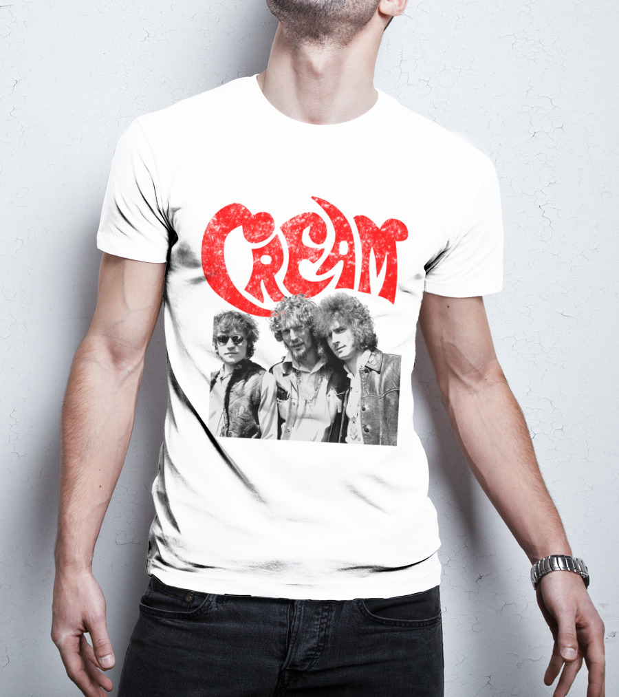 Cream Retro Band Photo Red T-Shirt