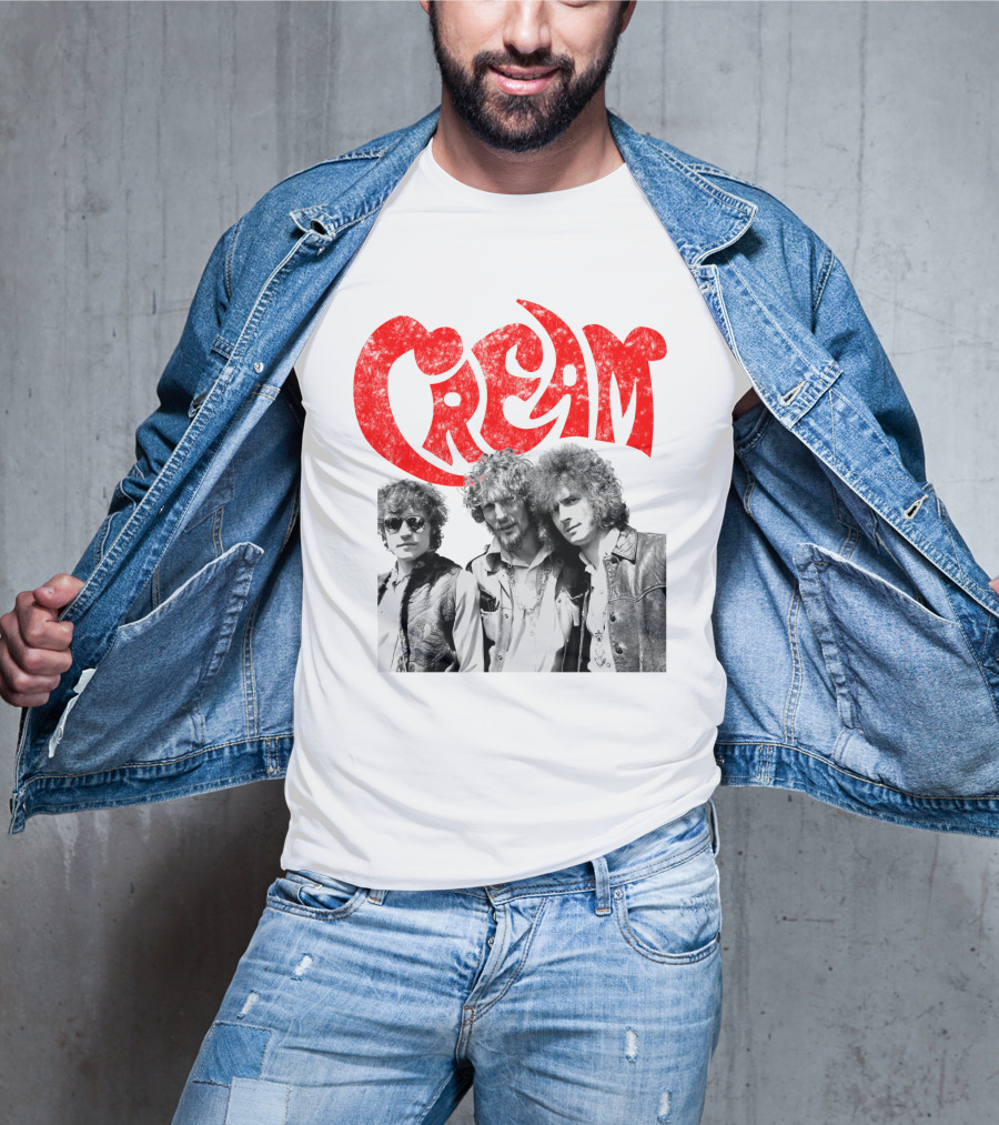 Cream Retro Band Photo Red T-Shirt
