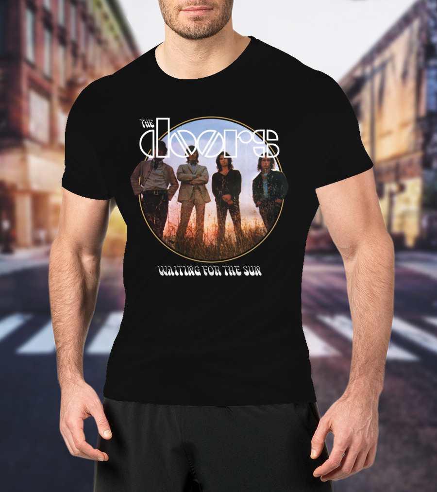 The Doors Waiting For The Sun Album Cover Vintage Style T-Shirt