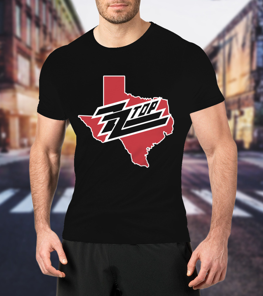 Zz Top Texas Red State Map T-Shirt