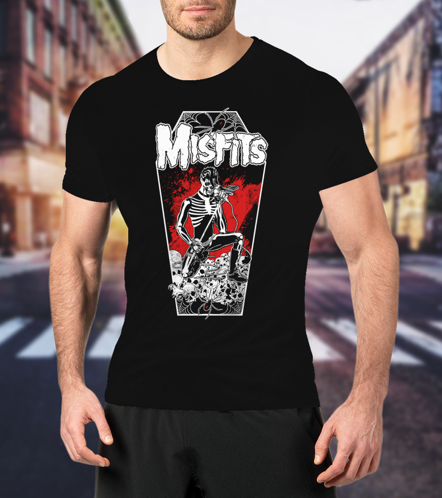 Misfits Coffin Skeleton Skulls Red Black T-Shirt