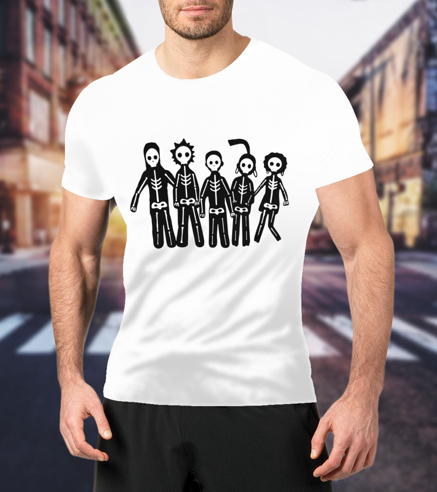 Mf 26 Skeleton Band Stick Figure Art T-Shirt