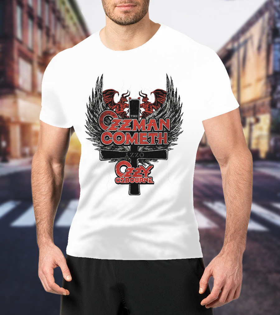 The Ozzman Cometh Ozzy Osbourne Oz 18 Winged Cross T-Shirt