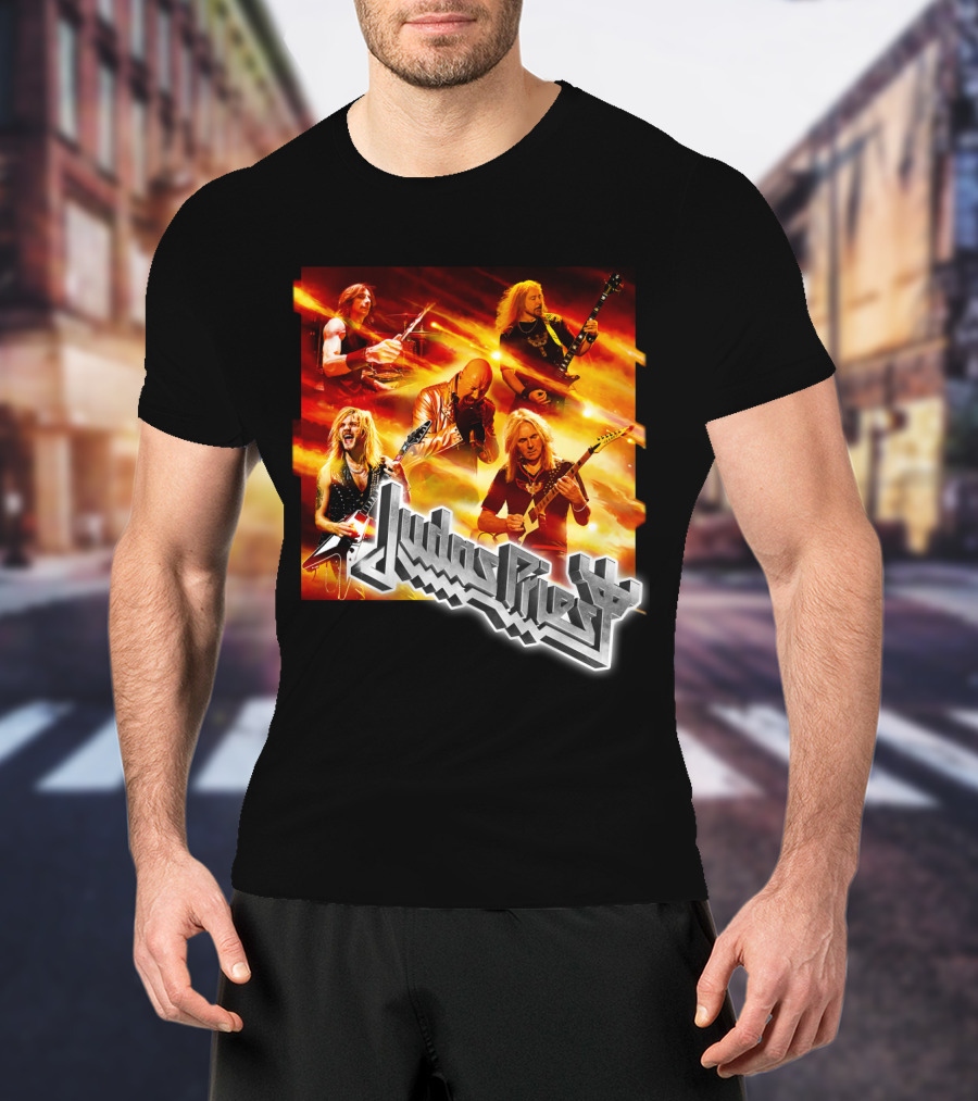 Judas Priest Firepower Tour Band Members Collage T-Shirt