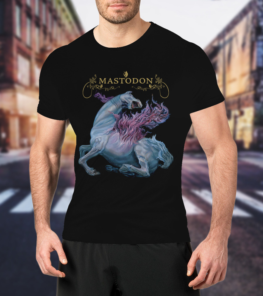 Mastodon Fiery Horse Artwork T-Shirt