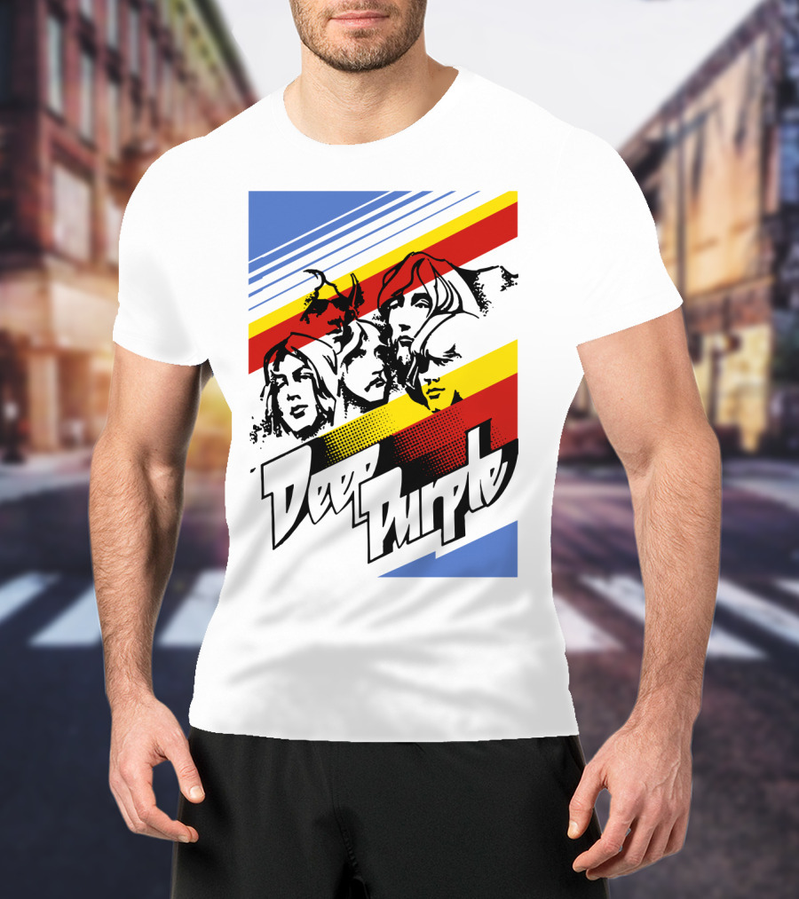 Deep Purple Band Retro Stripes T-Shirt