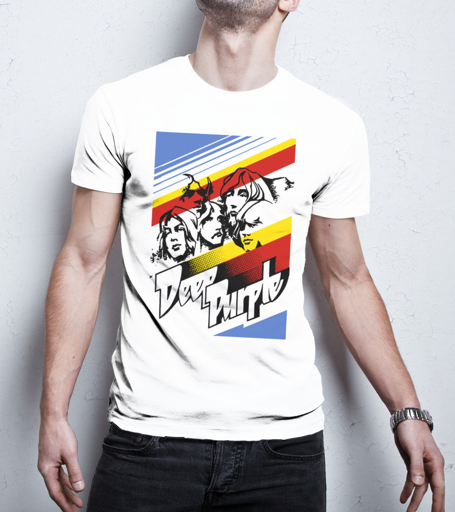 Deep Purple Band Retro Stripes T-Shirt