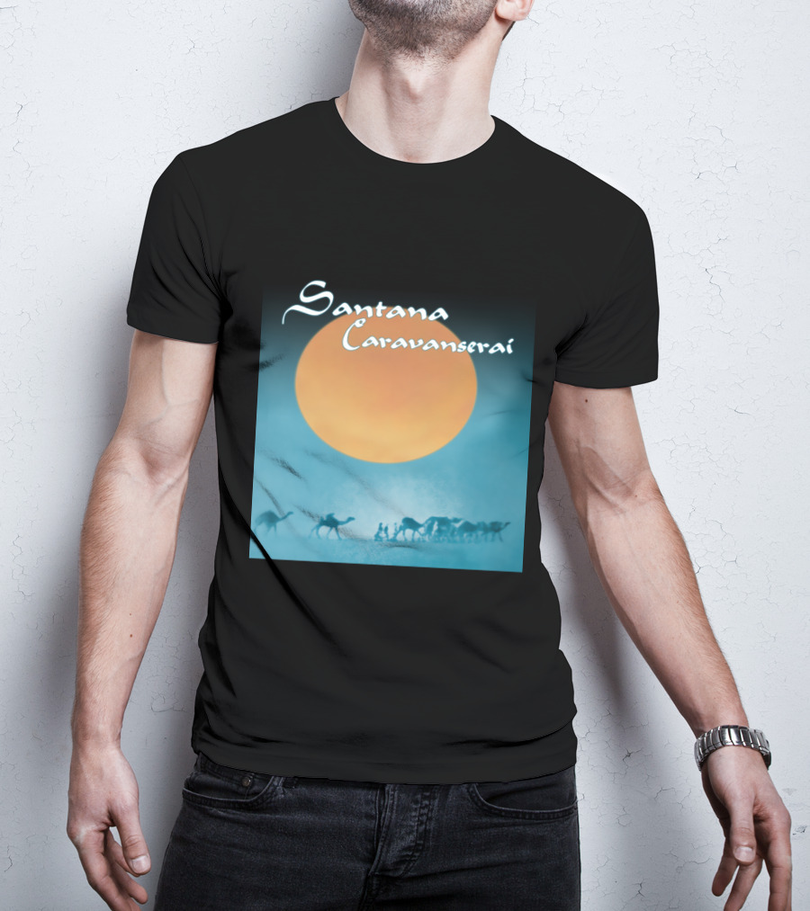 Santana Caravanserai Desert Caravan Under Orange Moon T-Shirt