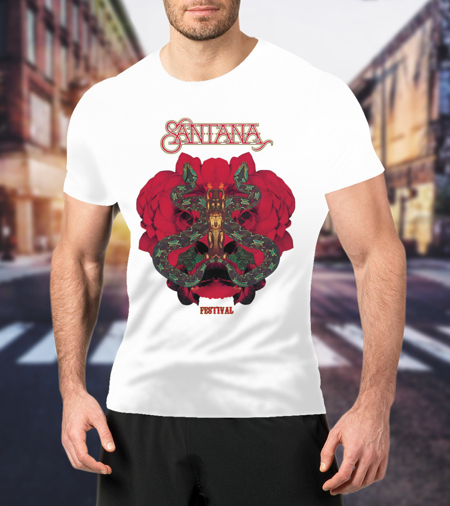 Santana Festival Snake And Rose T-Shirt