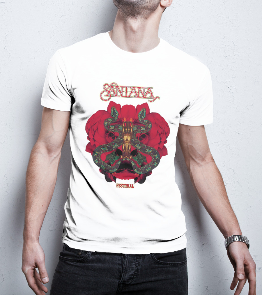 Santana Festival Snake And Rose T-Shirt
